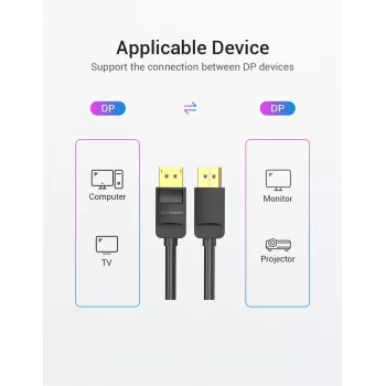 VENTION HACBI DisplayPort-kaapeli 3 m musta
