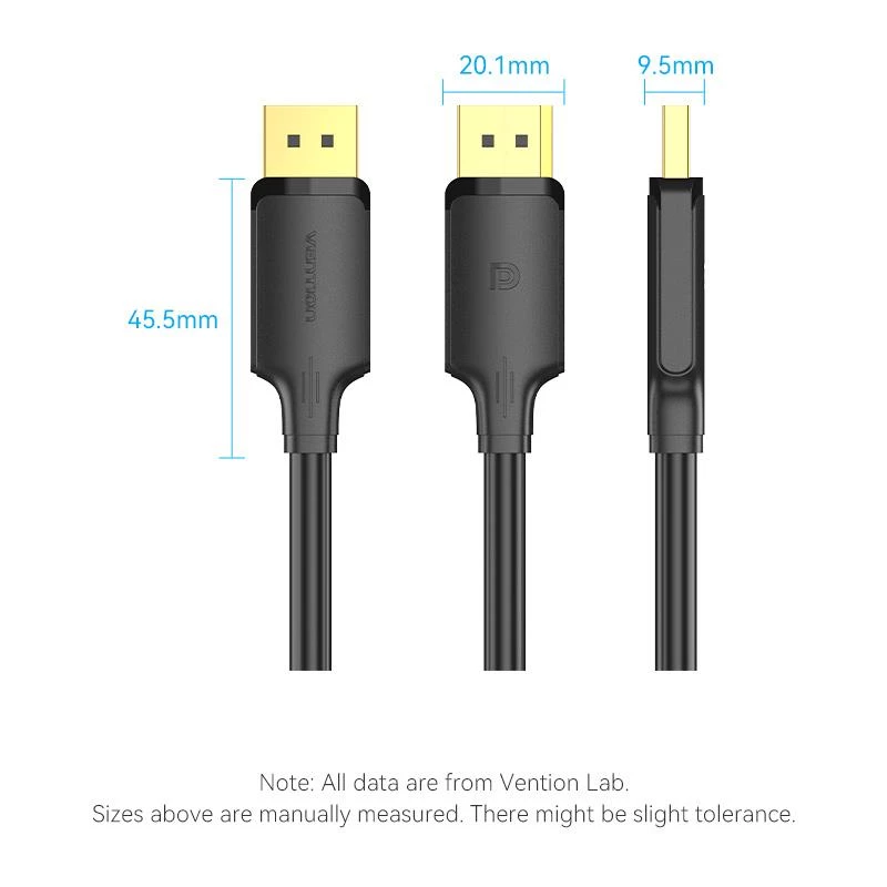 VENTION HAKBF DisplayPort - DisplayPort -kaapeli 1 m musta