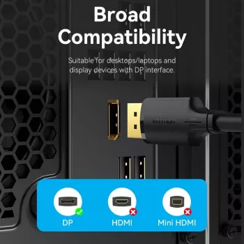 VENTION HAKBF DisplayPort - DisplayPort -kaapeli 1 m musta