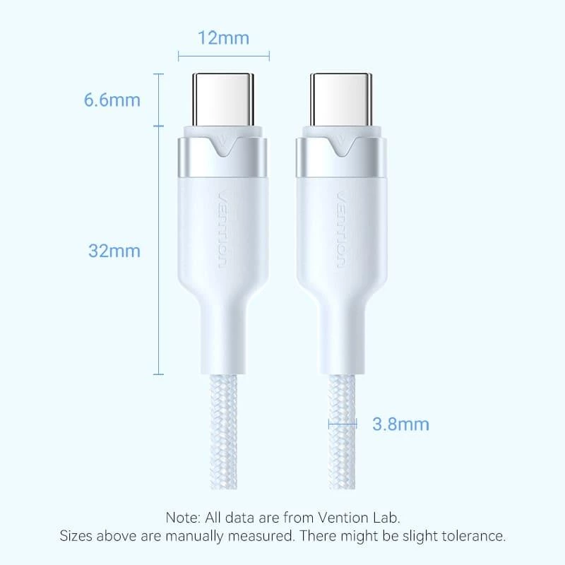 VENTION TRDBF USB-C - USB-C -kaapeli 1 m musta