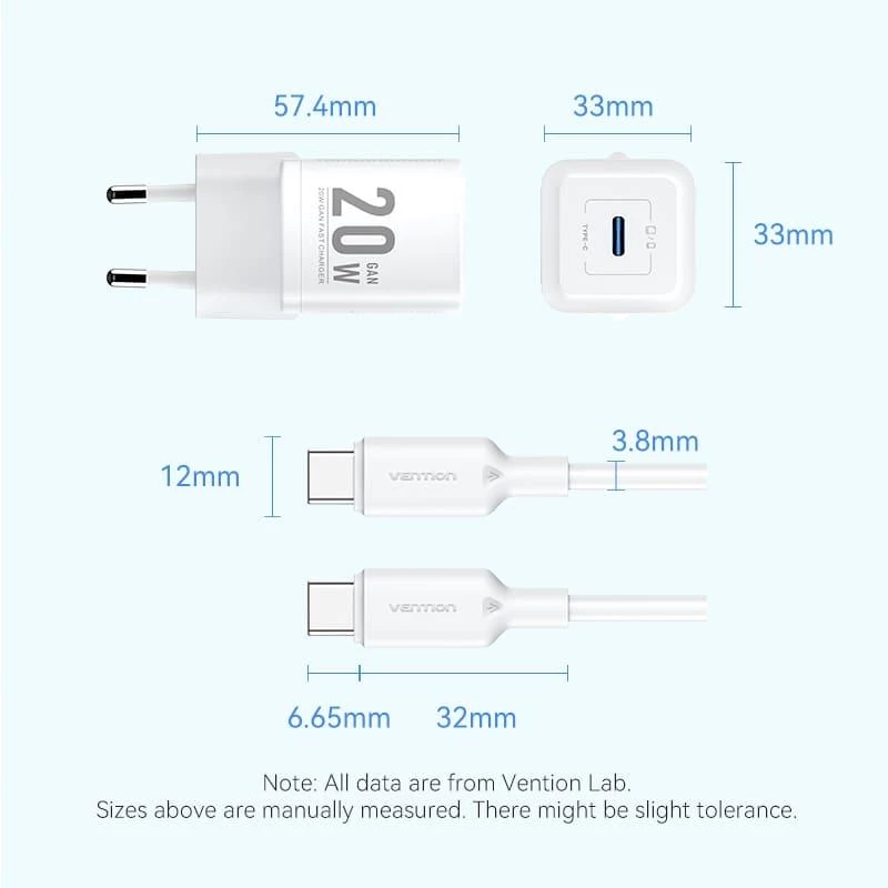 VENTION TZ-FEPW0-EU-01 20W USB-C-virtalähde