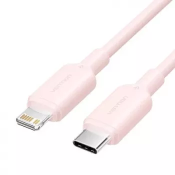 VENTION USB-C - Lightning kaapeli 1m pinkki LAKPF - 20W PD pikalataus & 480Mbps tiedonsiirto