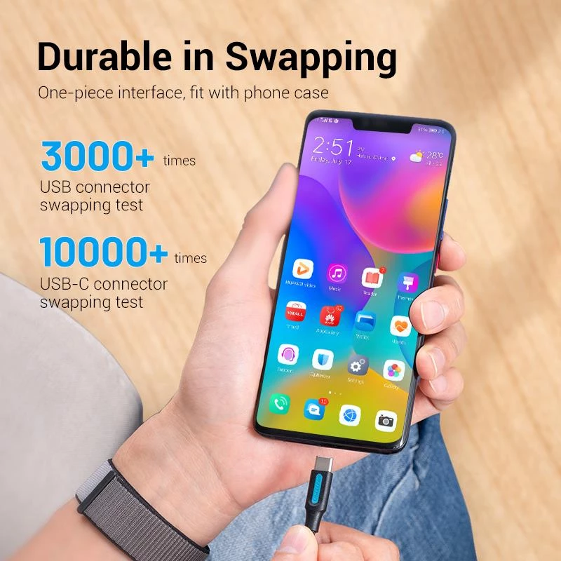 VENTION USB-C - USB 2.0 -kaapeli 0,25 m musta COKBC