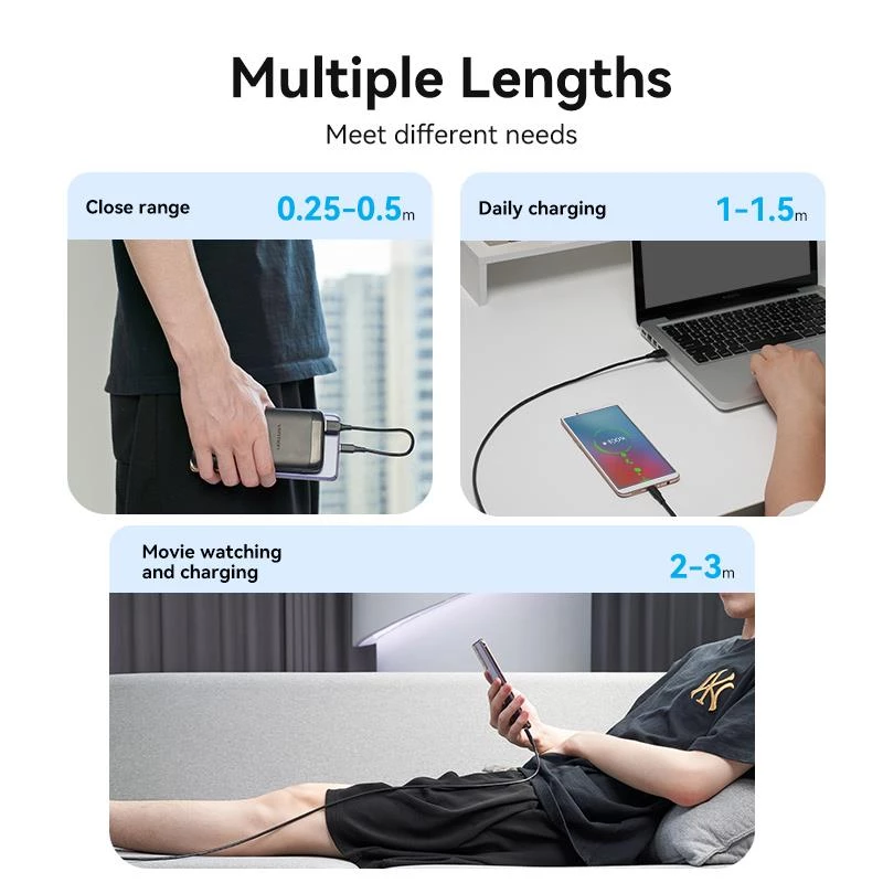 VENTION USB-C - USB 2.0 -kaapeli 2 m musta CTHBH