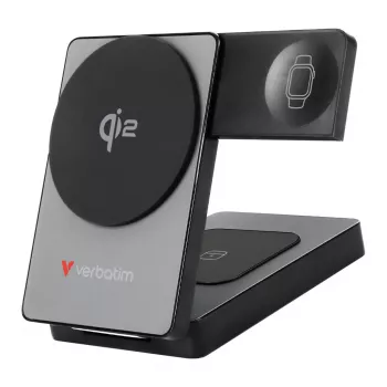 Verbatim taitettava magneettinen 3-in-1 langaton varavirtalähde 5000 mAh, harmaa, 32294