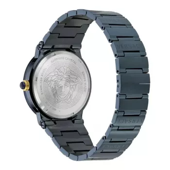 Versace V-Circle miesten kello VE7G00423 38 mm sveitsiläinen kvartsi ruostumaton teräs nahka musta