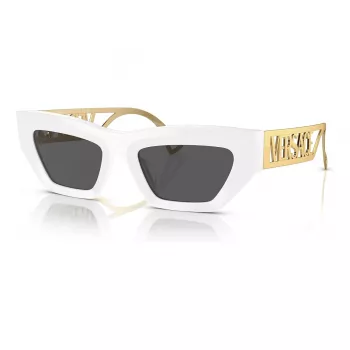 VERSACE VE4432U40187 naisten cat-eye-aurinkolasit - musta asetaattikehys, harmaat polykarbonaattilinssit, UV400-suoja
