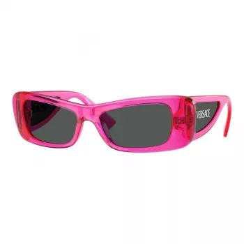VERSACE VE4481-543487 naisten cat-eye-aurinkolasit - musta asetaattikehys, tummanharmaat polykarbonaattilinssit, 54 mm