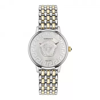 VERSACE VE6F00423 unisex sveitsiläinen kvartsikello 38mm musta kellotaulu nahkaranneke