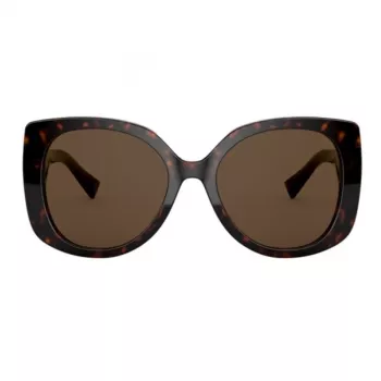 VERSACE naisten aurinkolasit VE4375F-10873 Havana asetaatti square full-rim liukuvärjätyt ruskeat linssit 53 mm