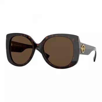 VERSACE naisten aurinkolasit VE4375F-10873 Havana asetaatti square full-rim liukuvärjätyt ruskeat linssit 53 mm