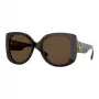 VERSACE naisten aurinkolasit VE4375F-10873 Havana asetaatti square full-rim liukuvärjätyt ruskeat linssit 53 mm