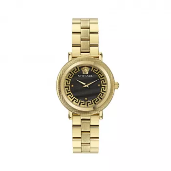 VERSACE naisten kello VE7F00623 sveitsiläinen kvartsi 35 mm musta kellotaulu nahkaranneke