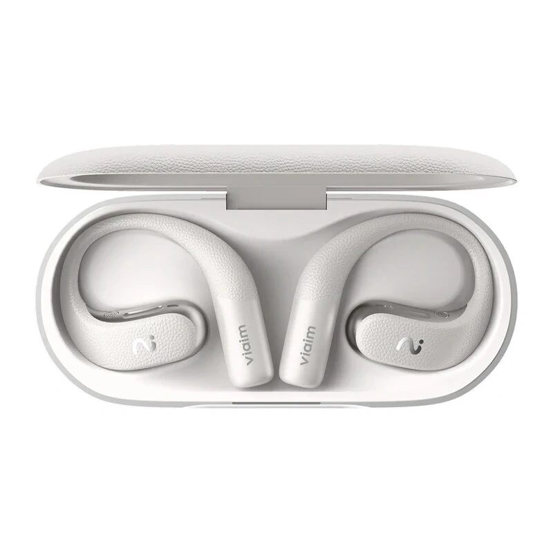 VIAIM Open Note tekoälykuulokkeet äänittimellä, reaaliaikaisella tekstityksellä ja käännöksellä, avoin malli, Hi-Res, Bluetooth, akku jopa 53 h, harmaa