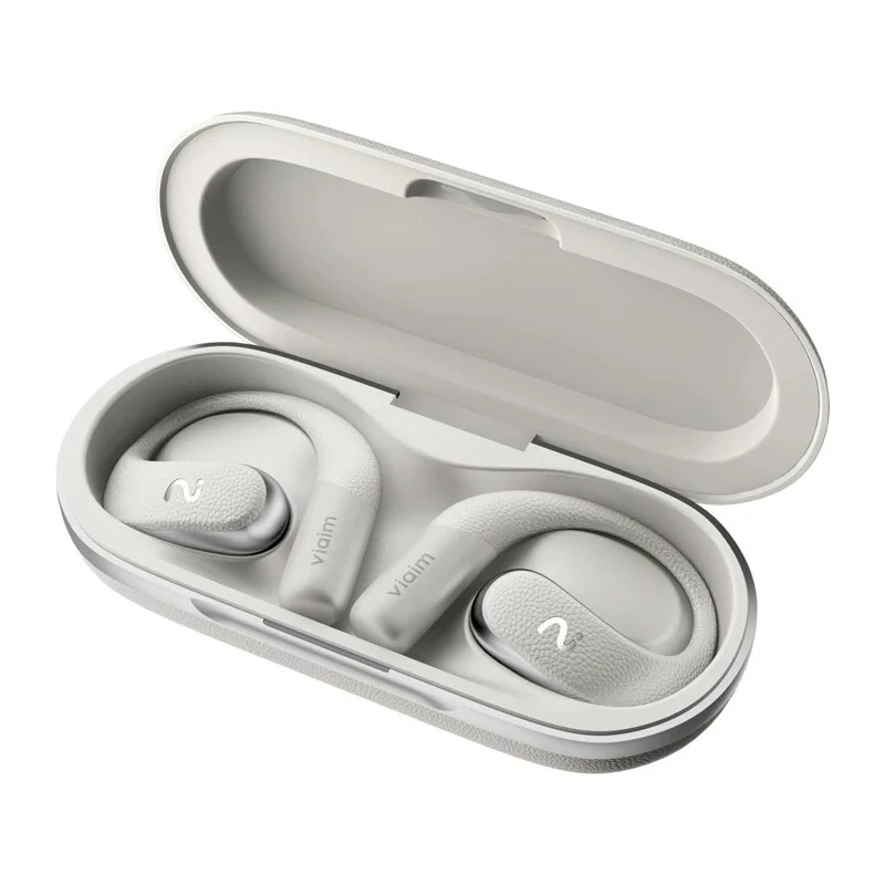 VIAIM Open Note tekoälykuulokkeet äänittimellä, reaaliaikaisella tekstityksellä ja käännöksellä, avoin malli, Hi-Res, Bluetooth, akku jopa 53 h, harmaa