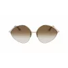 Victoria Beckham VB220S-702 naisten oversize-kulmikkaat aurinkolasit kulta ruskea liukuväri 64 mm