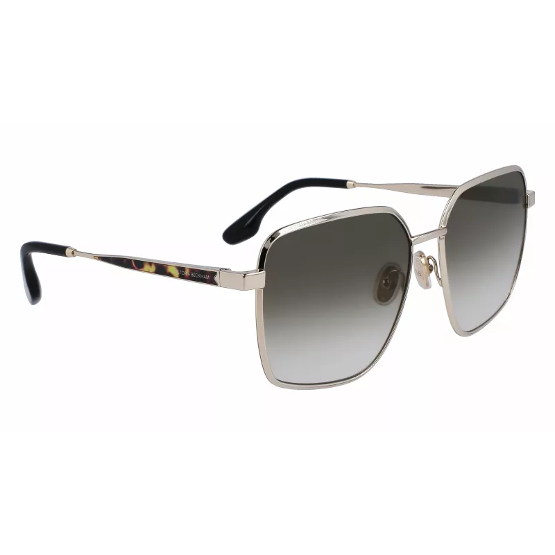 Victoria Beckham VB234S-700 naisten oversize-kulmikkaat aurinkolasit kultakehys ruskeat linssit 59 mm