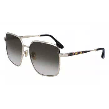 Victoria Beckham VB234S-700 naisten oversize-kulmikkaat aurinkolasit kultakehys ruskeat linssit 59 mm