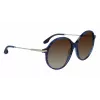 Victoria Beckham VB632S-419 naisten aurinkolasit havana sininen liukuväri 58 mm