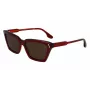 Victoria Beckham VB661S5716610 naisten kulmikkaat asetaatti-aurinkolasit - Red Havana 57 mm
