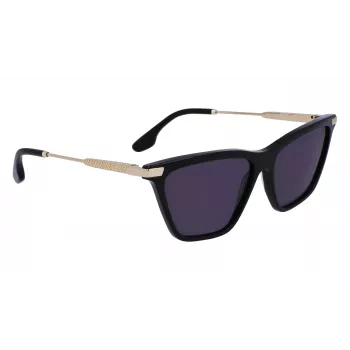 Victoria Beckham VB663S-001 naisten aurinkolasit - musta asetaattikehys, harmaat polykarbonaattilinssit, 57/15/140 mm