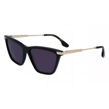 Victoria Beckham VB663S-001 naisten aurinkolasit - musta asetaattikehys, harmaat polykarbonaattilinssit, 57/15/140 mm