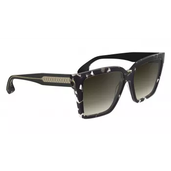 Victoria Beckham VB672S5715010 naisten oversize-kulmikkaat aurinkolasit - musta asetaattikehys, harmaat polykarbonaattilinssit, 57/15/140 mm