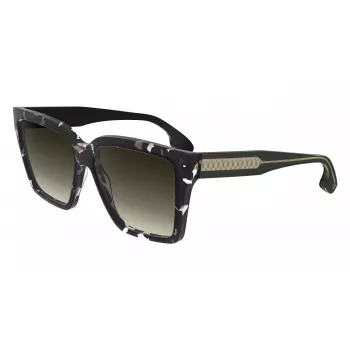 Victoria Beckham VB672S5715010 naisten oversize-kulmikkaat aurinkolasit - musta asetaattikehys, harmaat polykarbonaattilinssit, 57/15/140 mm