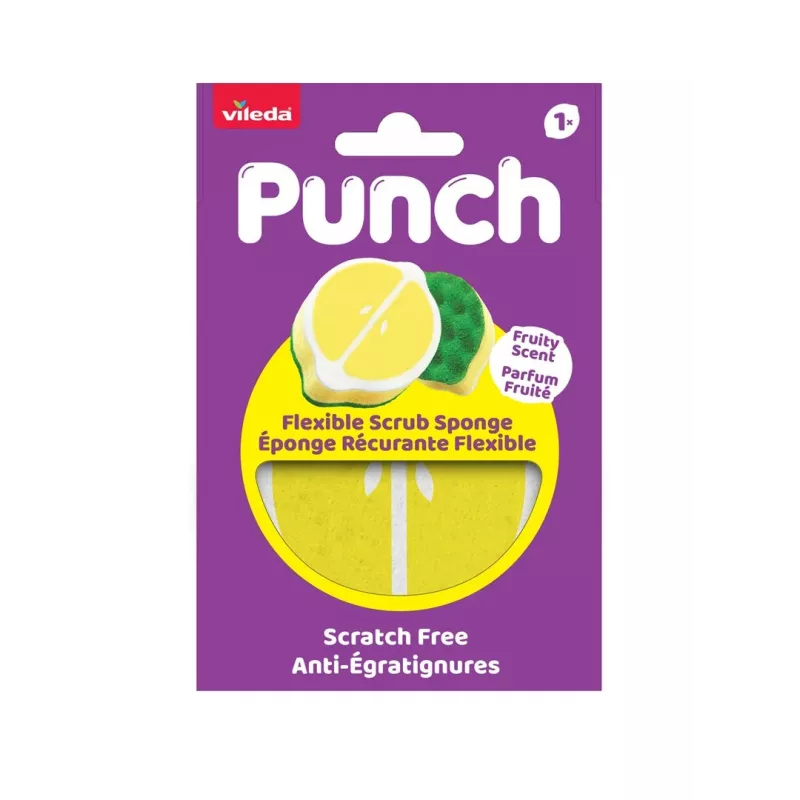Vileda Punch joustava sienipuhdistin, sitruuna, 1 kpl