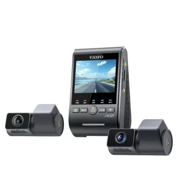 VIOFO A329T 3CH GPS autokamera 4K etu, 1080P sisä & taka, Sony STARVIS sensorit, sisäänrakennettu Wi-Fi & GPS