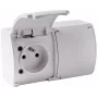 VIPLAST KOALA 162-01 kaksoispistorasia maadoitetulla kosketuksella ja kansilevyllä, tyyppi E 16A 250V, IP44 valkoinen