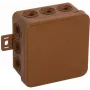 VIPLAST V5 Klik pinta-asennettava haararasia, tyhjä, 12 kaapeliläpivientiä, ruskea, IP54, 75x75x41 mm, 035-02