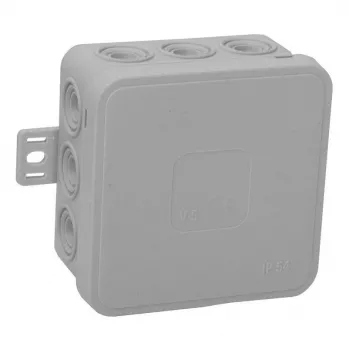 VIPLAST V5 pinta-asennettava haararasia, 12 läpivientiä, harmaa, IP54, 75x75x41 mm