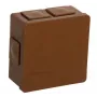 VIPLAST VP-02 uppoasennettava jakorasia, 6 kaapeliläpivientiä, napsautuskansi, ruskea, IP55, 86x86x40 mm