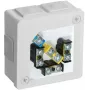 VIPLAST VP-22 pinta-asennus jakorasia liittimillä, 6 kaapeliläpivientiä, valkoinen, IP55, 86x86x40 mm