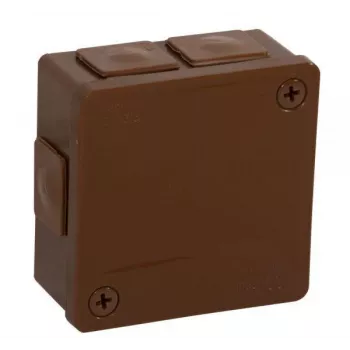 VIPLAST VP-22 uppo- ja pinta-asennusrasia, 6 kaapeliläpivientiä, ruskea, IP55, 86x86x40mm
