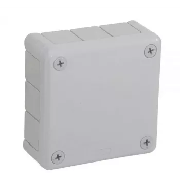 VIPLAST VP-41 pinta-asennettava tyhjä kotelo, 12 kaapeliläpivientiä, harmaa, IP55, 98x98x42mm