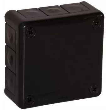 VIPLAST VP-41 pinta-asennettava jakorasia tyhjä 12 kaapeliläpiviennillä, musta, IP55, 98x98x42mm