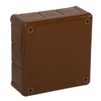 VIPLAST VP-51 pinta-asennettava jakorasia, 12 kaapeliläpivientiä, ruskea, IP55, 118x118x46mm