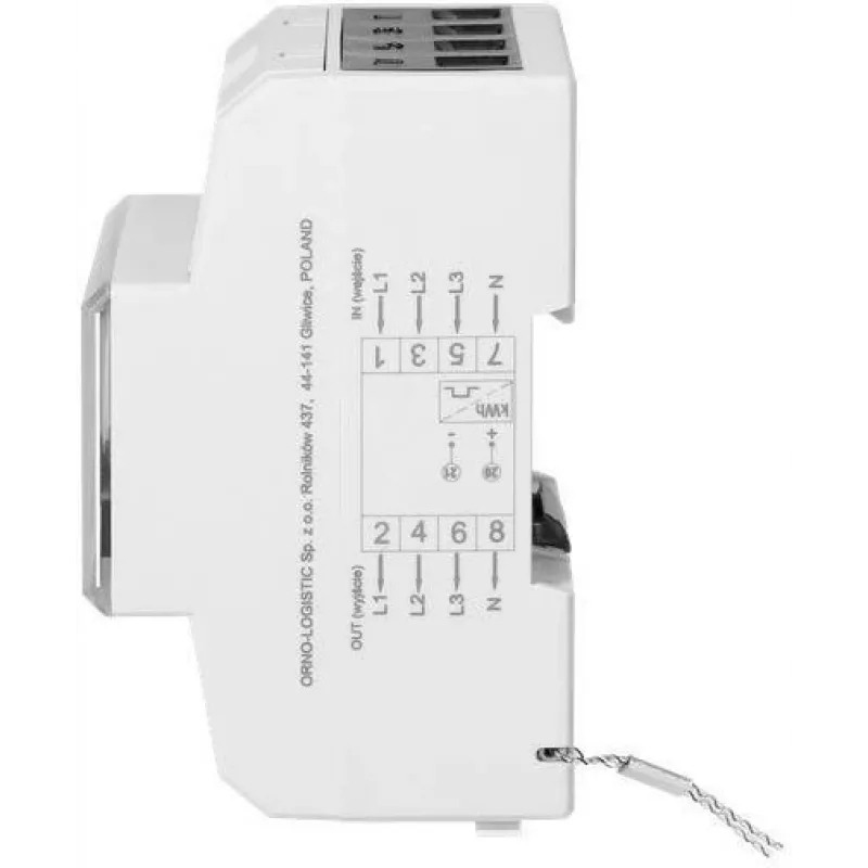Virone EM-3 3-vaiheinen energiamittari, 80A, 3 moduulia, DIN-kisko TH-35mm