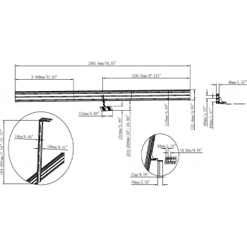 Vision VFM-MNU/P4X55 raskaan sarjan videoseinä-asennussarja 4x 50-55 tuuman LCD-näytölle, pystyasento, seinä/kisko, musta