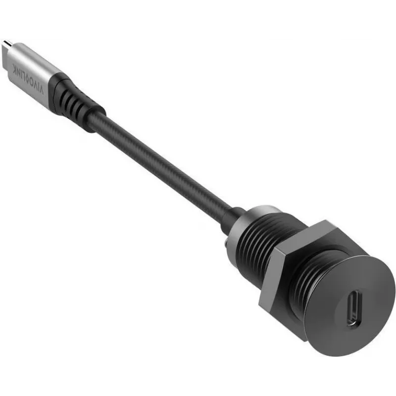 Vivolink USB-C pöytäpistorasia musta 0,3 m USB-C-kaapelilla