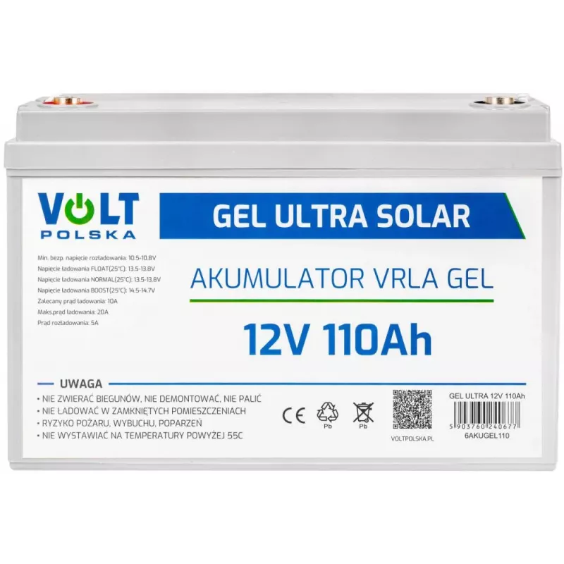 VOLT POLSKA GEL VPRO aurinkoakku 12V 110Ah