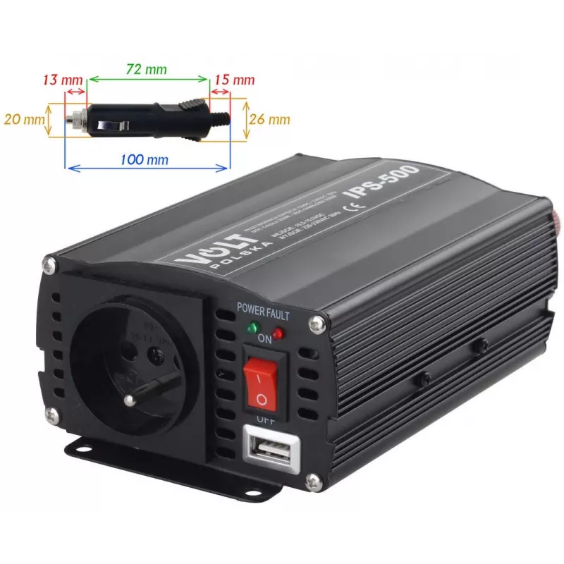 VOLT POLSKA IPS-500 12V / 230V 350/500 W jännitemuunnin