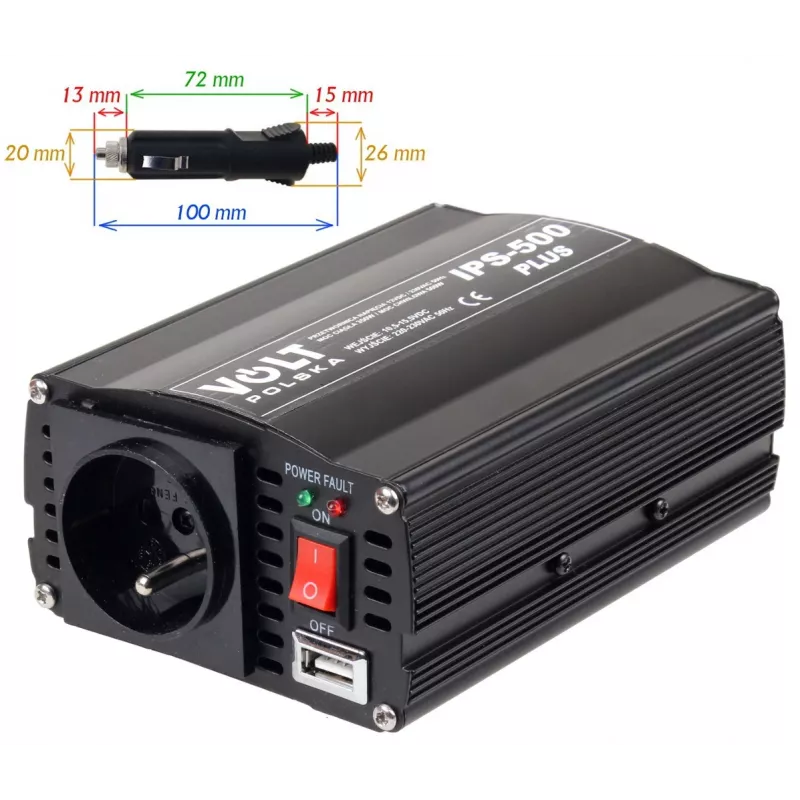 VOLT POLSKA IPS-500 PLUS 12V / 230V 350/500 W invertteri