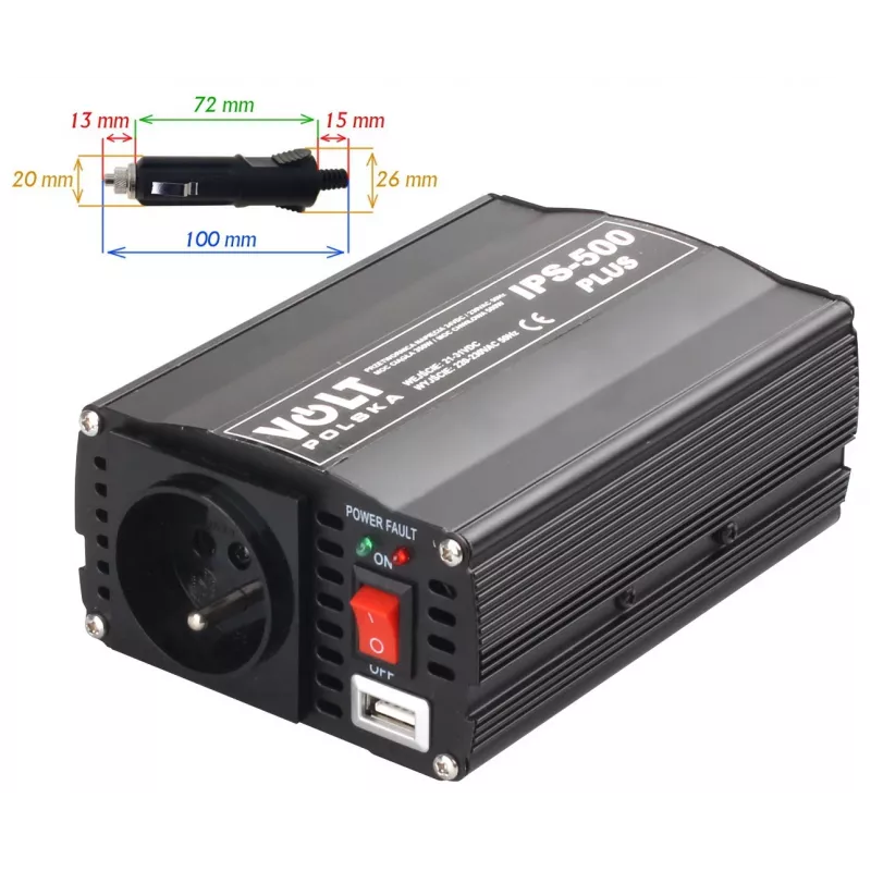 VOLT POLSKA IPS-500 PLUS 24V / 230V 350/500 W virtamuunnin