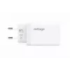 Voltage GaN 67W seinälaturi, 2x USB-C & 1x USB-A, PD 3.0, QC 3.0, PPS, EU-pistoke, valkoinen