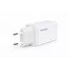 Voltage GaN 67W seinälaturi, 2x USB-C & 1x USB-A, PD 3.0, QC 3.0, PPS, EU-pistoke, valkoinen