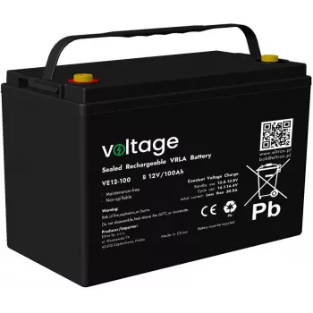 VOLTAGE AGM akku 12V 100Ah VE12-100 (6-9 vuoden käyttöikä)