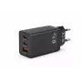 Voltage GaN laturi 67W seinälaturi, PD 3.0 / QC 3.0, 2x USB-C & 1x USB-A, EU-pistoke, musta